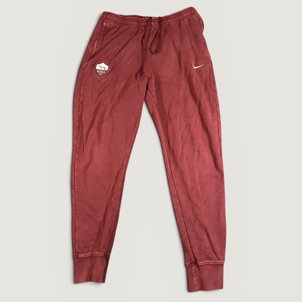 Nike AS Roma Sweatpants Mens Large Burgundy Fleece Joggers Soccer Football